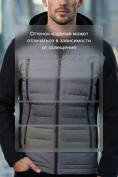 Оптом Куртка мужская гибридная стёганая с капюшоном с графеновой подкладкой серого цвета 9627_1Sr, фото 4