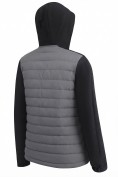 Оптом Куртка мужская гибридная стёганая с капюшоном с графеновой подкладкой серого цвета 9627_1Sr, фото 5