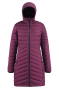 Оптом Куртка женская удлинённая стёганая с капюшоном и графеновой подкладкой бордового цвета 9628_1Bo