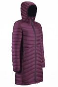 Оптом Куртка женская удлинённая стёганая с капюшоном и графеновой подкладкой бордового цвета 9628_1Bo, фото 3