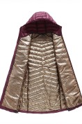 Оптом Куртка женская удлинённая стёганая с капюшоном и графеновой подкладкой бордового цвета 9628_1Bo, фото 7