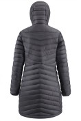 Оптом Куртка женская удлинённая стёганая с капюшоном и графеновой подкладкой черного цвета 9628_1Ch, фото 4