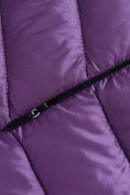 Оптом Куртка женская удлинённая стёганая с капюшоном и графеновой подкладкой фиолетового цвета 9628_1F, фото 11