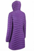 Оптом Куртка женская удлинённая стёганая с капюшоном и графеновой подкладкой фиолетового цвета 9628_1F, фото 6