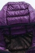 Оптом Куртка женская удлинённая стёганая с капюшоном и графеновой подкладкой фиолетового цвета 9628_1F, фото 10