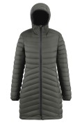 Оптом Куртка женская удлинённая стёганая с капюшоном и графеновой подкладкой цвета хаки 9628_1Kh