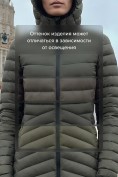 Оптом Куртка женская удлинённая стёганая с капюшоном и графеновой подкладкой цвета хаки 9628_1Kh, фото 7