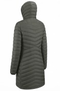 Оптом Куртка женская удлинённая стёганая с капюшоном и графеновой подкладкой цвета хаки 9628_1Kh, фото 6