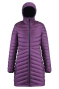 Оптом Куртка женская удлинённая стёганая с капюшоном и графеновой подкладкой темно-фиолетового цвета 9628_1TF