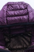 Оптом Куртка женская удлинённая стёганая с капюшоном и графеновой подкладкой темно-фиолетового цвета 9628_1TF, фото 13