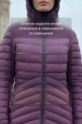 Оптом Куртка женская удлинённая стёганая с капюшоном и графеновой подкладкой темно-фиолетового цвета 9628_1TF, фото 7