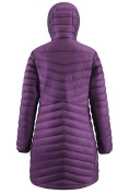 Оптом Куртка женская удлинённая стёганая с капюшоном и графеновой подкладкой темно-фиолетового цвета 9628_1TF, фото 4