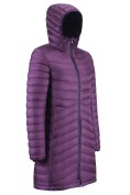 Оптом Куртка женская удлинённая стёганая с капюшоном и графеновой подкладкой темно-фиолетового цвета 9628_1TF, фото 6