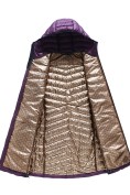 Оптом Куртка женская удлинённая стёганая с капюшоном и графеновой подкладкой темно-фиолетового цвета 9628_1TF, фото 7