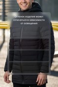 Оптом Куртка мужская удлинённая стёганая с капюшоном и графеновой подкладкой черного цвета 9629_1Ch, фото 3