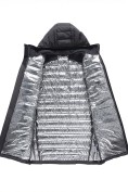 Оптом Куртка мужская удлинённая стёганая с капюшоном и графеновой подкладкой черного цвета 9629_1Ch, фото 7