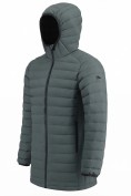 Оптом Куртка мужская удлинённая стёганая с капюшоном и графеновой подкладкой цвета хаки 9629_1Kh, фото 2
