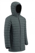 Оптом Куртка мужская удлинённая стёганая с капюшоном и графеновой подкладкой цвета хаки 9629_1Kh, фото 3