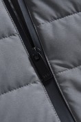 Оптом Куртка мужская удлинённая стёганая с капюшоном и графеновой подкладкой серого цвета 9629_1Sr, фото 15