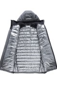 Оптом Куртка мужская удлинённая стёганая с капюшоном и графеновой подкладкой серого цвета 9629_1Sr, фото 7