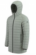 Оптом Куртка мужская удлинённая стёганая с капюшоном и графеновой подкладкой зеленого цвета 9629_1Z, фото 2