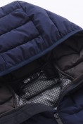 Оптом Удлинённая стёганая куртка для мальчика с теплоотражающей подкладкой темно-синего цвета 9629_3TS, фото 8