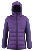 Оптом Куртка женская гибридная стёганая с капюшоном с графеновой подкладкой фиолетового цвета 9630_1F