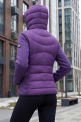 Оптом Куртка женская гибридная стёганая с капюшоном с графеновой подкладкой фиолетового цвета 9630_1F, фото 3