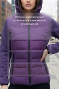 Оптом Куртка женская гибридная стёганая с капюшоном с графеновой подкладкой фиолетового цвета 9630_1F, фото 4