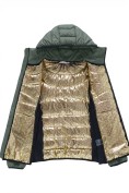 Оптом Куртка женская гибридная стёганая с капюшоном с графеновой подкладкой цвета хаки 9630_1Kh, фото 7