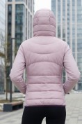 Оптом Куртка женская гибридная стёганая с капюшоном с графеновой подкладкой розового цвета 9630_1R, фото 2