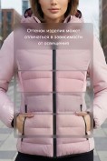 Оптом Куртка женская гибридная стёганая с капюшоном с графеновой подкладкой розового цвета 9630_1R, фото 4
