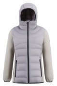 Оптом Куртка женская гибридная стёганая с капюшоном с графеновой подкладкой серого цвета 9630_1Sr