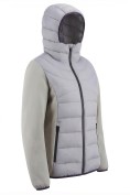 Оптом Куртка женская гибридная стёганая с капюшоном с графеновой подкладкой серого цвета 9630_1Sr, фото 3