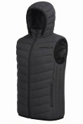 Оптом Мужской лёгкий стёганый жилет Valianly с капюшоном черного цвета 9635_1Ch, фото 5