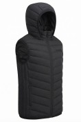 Оптом Мужской лёгкий стёганый жилет Valianly с капюшоном черного цвета 9635_1Ch, фото 6