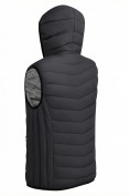 Оптом Мужской лёгкий стёганый жилет Valianly с капюшоном черного цвета 9635_1Ch, фото 8