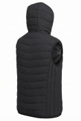 Оптом Мужской лёгкий стёганый жилет Valianly с капюшоном черного цвета 9635_1Ch, фото 9