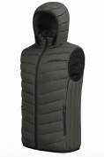Оптом Мужской лёгкий стёганый жилет Valianly с капюшоном цвета хаки 9635_1Kh, фото 5