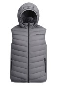 Оптом Мужской лёгкий стёганый жилет Valianly с капюшоном темно-серого цвета 9635_1TC, фото 4