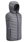 Оптом Мужской лёгкий стёганый жилет Valianly с капюшоном темно-серого цвета 9635_1TC, фото 6