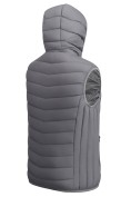 Оптом Мужской лёгкий стёганый жилет Valianly с капюшоном темно-серого цвета 9635_1TC, фото 9
