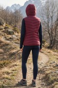 Оптом Женский лёгкий стёганый жилет Valianly с капюшоном бордового цвета 9636_2Bo, фото 3