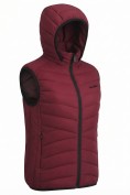 Оптом Женский лёгкий стёганый жилет Valianly с капюшоном бордового цвета 9636_2Bo, фото 6