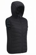 Оптом Женский лёгкий стёганый жилет Valianly с капюшоном черного цвета 9636_2Ch, фото 6