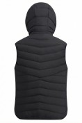 Оптом Женский лёгкий стёганый жилет Valianly с капюшоном черного цвета 9636_2Ch, фото 7