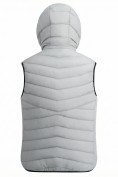 Оптом Женский лёгкий стёганый жилет Valianly с капюшоном серого цвета 9636_2Sr, фото 7