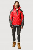 Оптом Куртка зимняя мужская красного цвета 9648Kr в Санкт-Петербурге