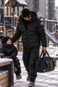 Оптом Мужская зимняя стёганая куртка с графеновой подкладкой черного цвета 9651Ch, фото 4