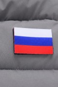 Оптом Мужская зимняя стёганая куртка с графеновой подкладкой серого цвета 9651Sr, фото 12